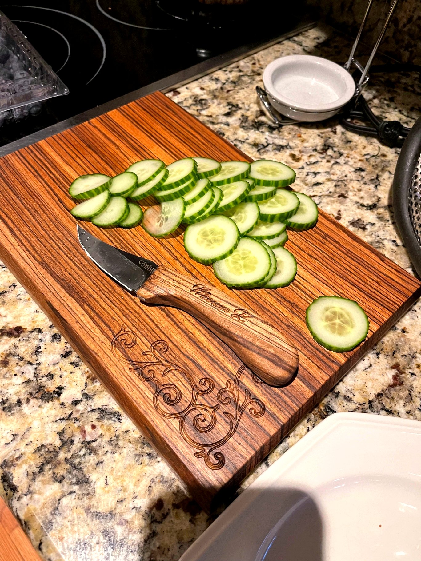 Custom Engraved Cutting Board & Knife