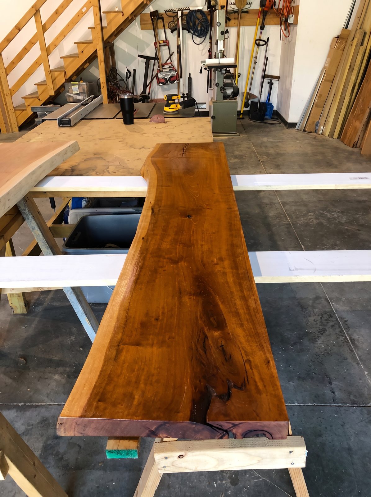 Custom Office Desk & Floating Shelf