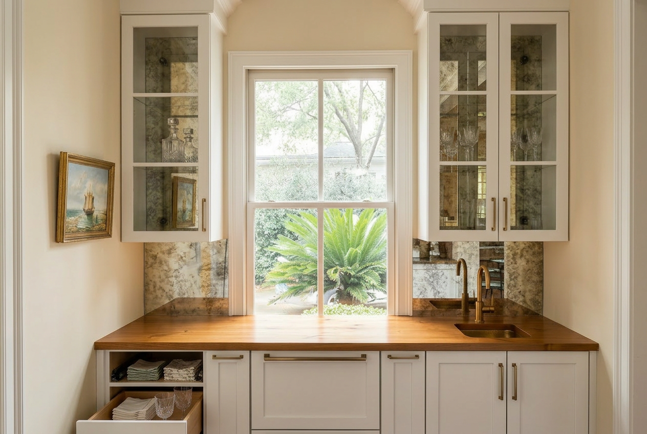 Custom built-in cabinetry by Milltown Millworks